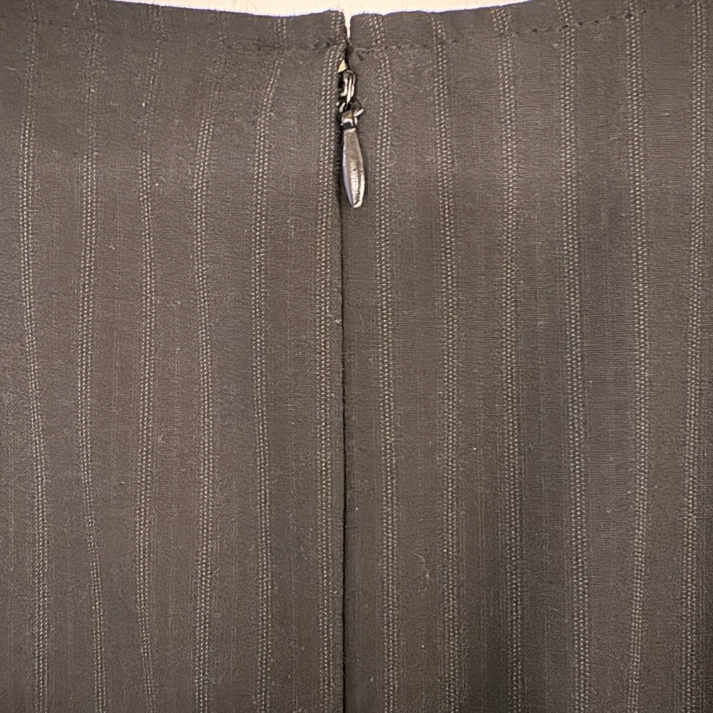 ANTONIO MELANI Black Pinstripe Midi Dress with Belt - Picture 7 of 10